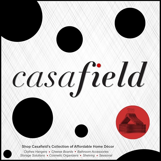 Casafield - 10 Black Wooden Suit Hangers - Premium Lotus Wood with Notches & Chrome Swivel Hook for Dress Clothes, Coats, Jackets, Pants, Shirts, Skirts