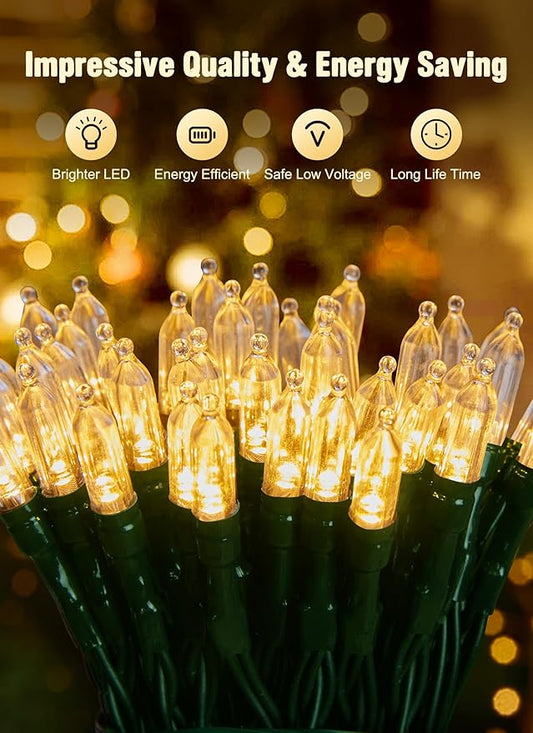 Battery Operated Christmas String Lights, 8ft 20 LED Mini Lights with Timer, Christmas Tree Lights for Indoor Outdoor Bedroom Wedding Party Holiday Xmas Decoration,Warm White(2 Pack)