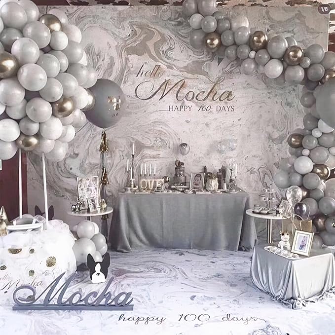 PartyWoo Gray Balloons, 50 pcs 12 Inch Matte Gray Balloons, Grey Balloons for Balloon Garland or Balloon Arch as Birthday Party Decorations, Wedding Decorations, Baby Shower Decorations, Gray-Y71