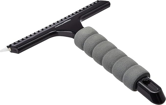 Amazon Basics Window Squeegee with Handle for Car Windows, Glass, Mirror, Black