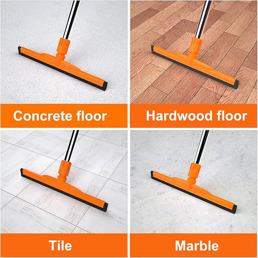 ITTAR Heavy-Duty Floor Squeegee, 62" Adjustable Handle, EVA Foam Blade, Ideal for Concrete, Garage, Patio & More