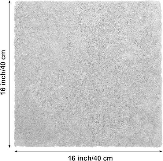 Shimeyao 30 Pcs 16 x 16 Inch Edgeless Microfiber Plush Towels for Cars Detailing Drying Wash Polishing Absorbent Cleaning Cloths, 500 GSM (16 x 16 Inch, Light Gray, 30 Pcs)