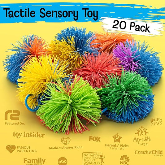 Stringy Balls & Fidget Toys 20 Pack - Fun Valentines Day Gifts for Kids School Classroom - Birthday Toddler Gifts for Boys & Girls - Sensory Valentine Party Favors 3 4 5 6 7 8 + Year Old Gift Idea