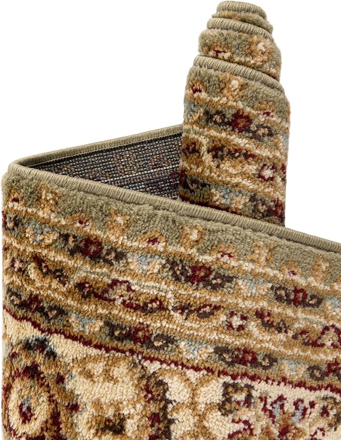 Rugs.com Aditi Collection Rug – 5x8 Oval Green Medium-Pile Rug Perfect for Living Rooms, Large Dining Rooms, Open Floorplans