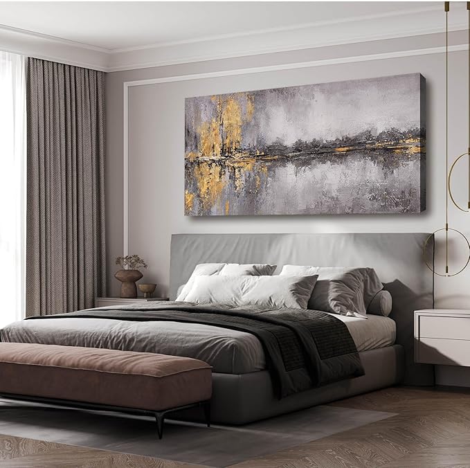 Canvas Wall Art Modern Home Decor Wall Abstract Gold Wall Pictures Posters & Prints Home Decorations for Living Room Bedroom Office 30"x60"