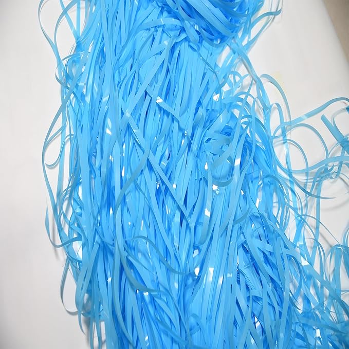 BRAVESHINE Foil Fringe Curtains Backdrop - 2Pcs Pastel Blue Streamers Tinsel Backdrop for Christmas/Winter’s Snowflake/Frozen/Boy/Under Sea/Shark/Mermaid/Bachelorette/Birthdays Party Decorations