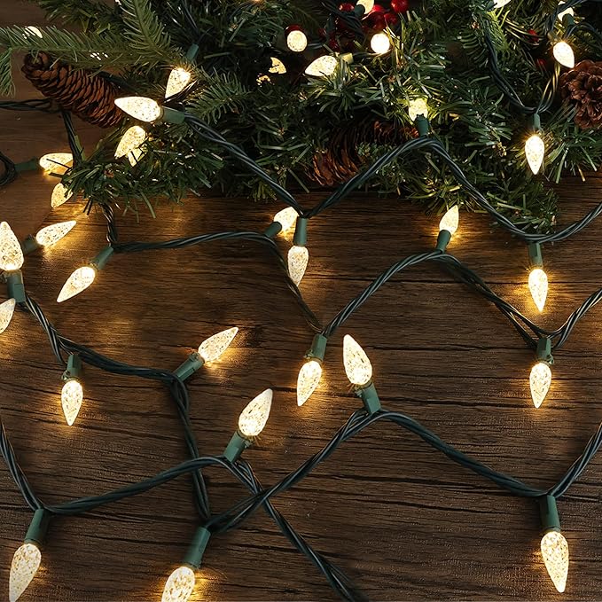 Brizled Gentle Twinkle Christmas Lights, 33ft 100 LED Christmas String Lights, 120V Warm White Xmas Tree Light Connectable Indoor Outdoor Twinkle Xmas Light for Tree Home Holiday Party Wedding Decor