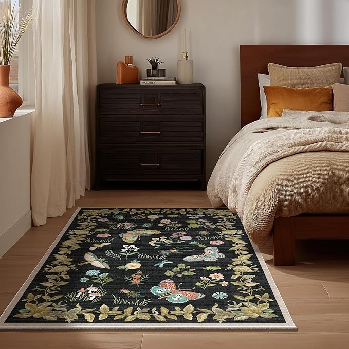 Washable Small Area Rugs for Entryway: 2x3 Throw Rug Door Mat Indoor Entrance Stain Resistant Non-Slip Low Pile Soft Carpets for Kitchen Front Door Indoor Entrance Entry Bedroom Bedside Farmhouse