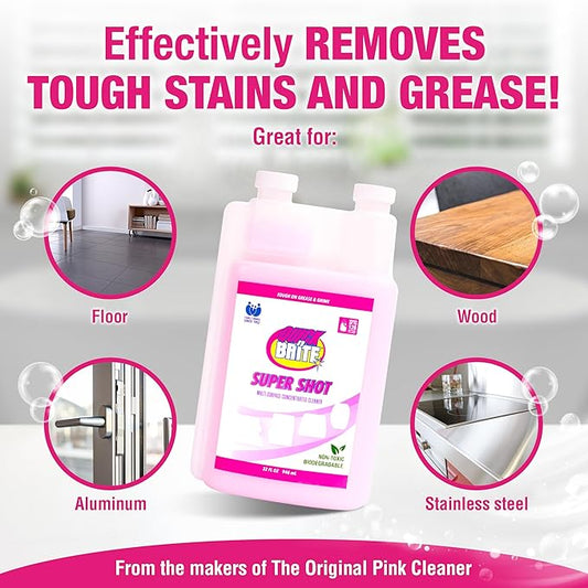 Quick N Brite Super Shot Liquid Cleaner, True All Purpose Cleaner, Concentrated, 32 oz