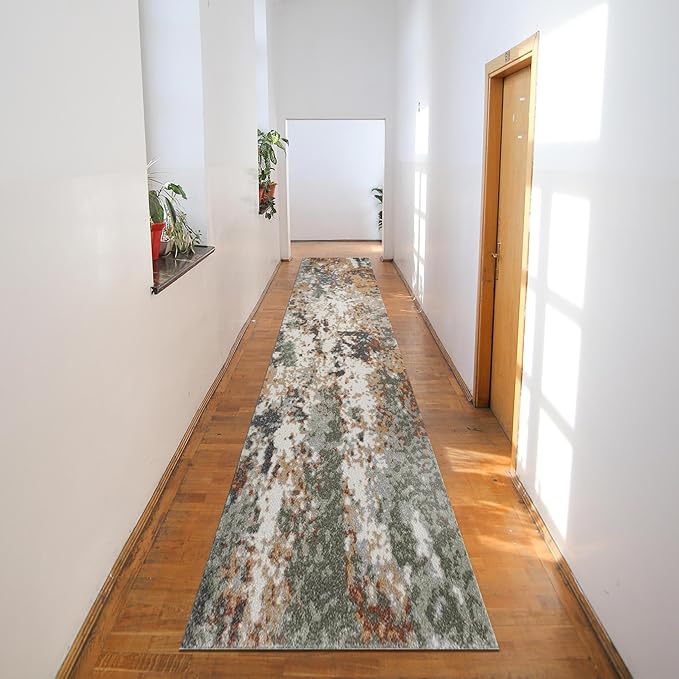 Keen Home Design Area Rugs - 2x14 Non-Shedding, Abstract Rugs for Kitchen, Living Room, Bedroom, Dining Room, Entryway - Size: 2'8" x 14', Multi