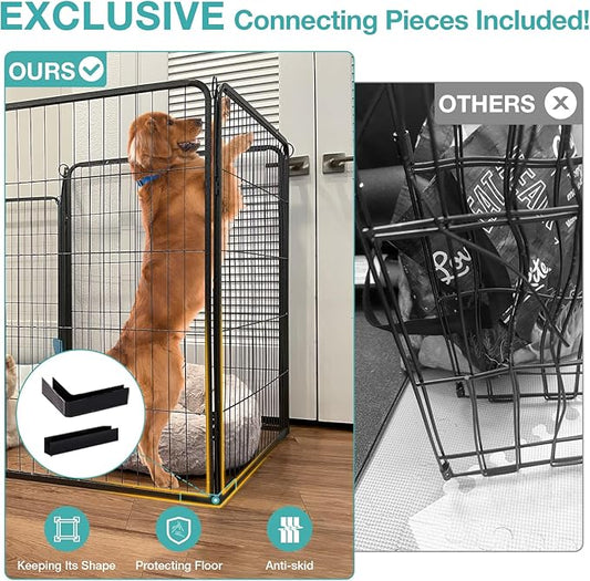 Dog Playpen Indoor,Metal Dog Fence for Large/Medium/Small Dogs,Perfect Dog Pen for Camping, Yard, and RV