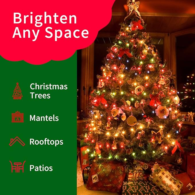 50LED Mini Lights,Green Wire,Waterproof Battery Case,Multi Functions,Timer,Multi