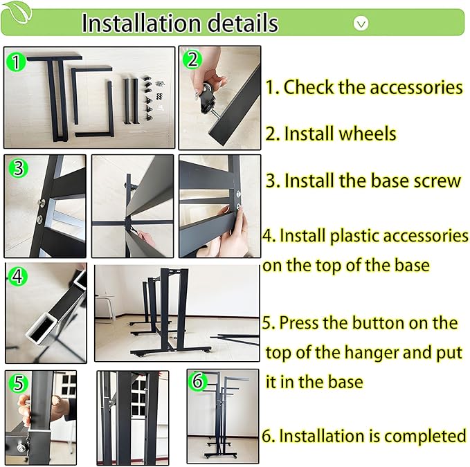 Floor Standing Metal Garment Rack - Heavy Retail Display Racks With Wheels, 8 Arms Clothing Rack, Square Tubing Portable Shirt Racks, Merchandise Display For Hanging Clothes (L-Black)