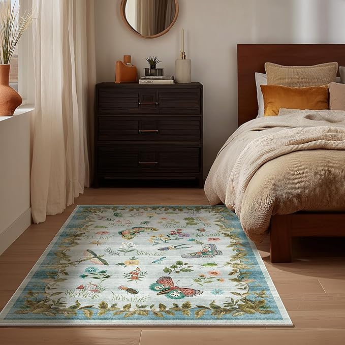2x3 Washable Throw Rugs for Entryway: Door Mat Indoor Entrance Small Area Rug Non-Slip Low Pile Soft Kitchen Rug for Front Door Indoor Entrance Bedside Entry Kids Room