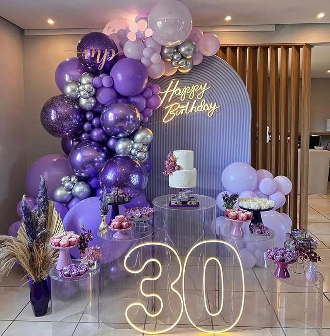 KALOR 12 Inch Light Purple Balloons, 50 Pcs Latex Helium Balloons for Kid's Birthday Party, Baby Shower, Wedding, Graduate Party Decorations