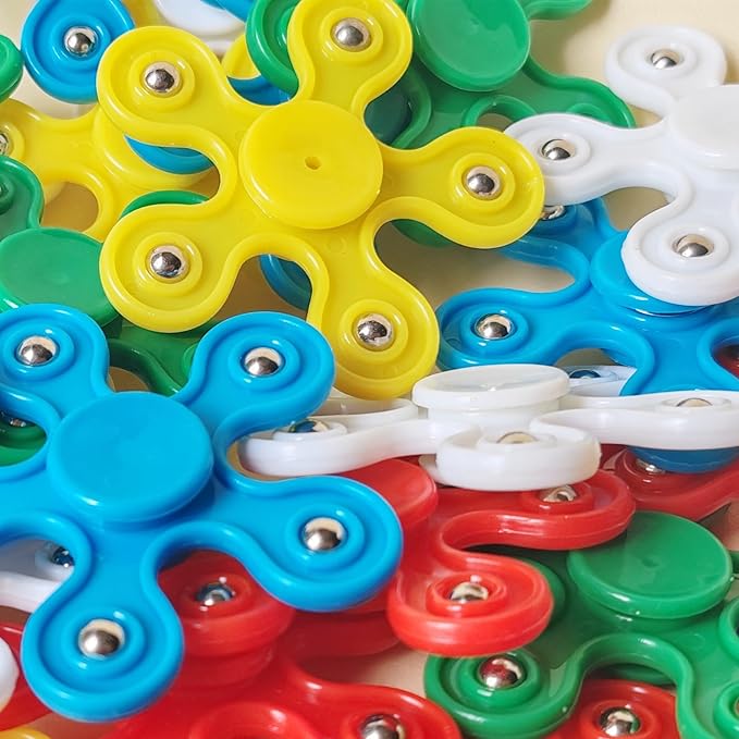 50 Pcs Mini Fidget Spinners Bulk Toys Party Favors for Kids,Valentine Day Gifts,Goodie Bags Stuffers,Birthday Return Gifts, Treasure Box, Back to School Classroom Reward Prizes-2.4"