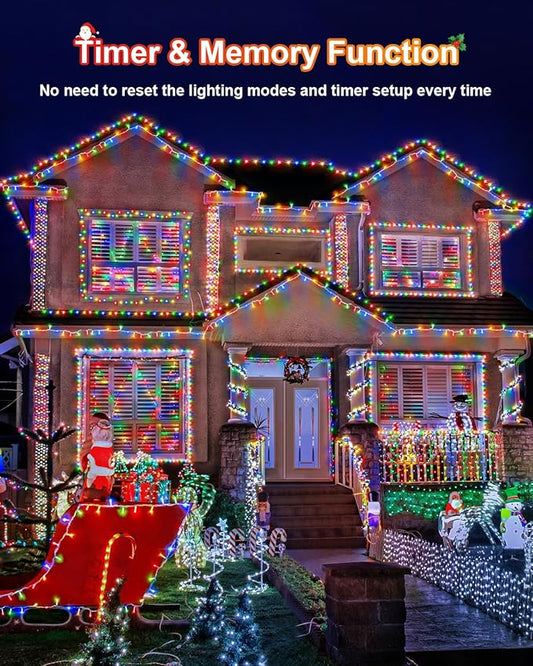 355FT 900 Christmas Lights, Extra Long Outdoor String Lights Waterproof, Timer & Memory, 8 Modes Dimmable Plug in Fairy Lights for Classroom Tree Patry Holiday Indoor Decorations, Multicolor