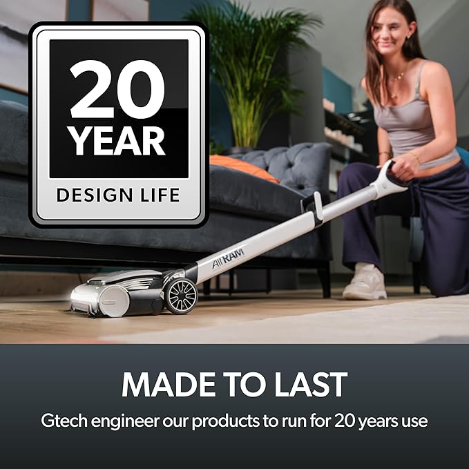 Gtech Ultimate Cordless Vacuum Bundle – AirRAM 3 Upright with Anti-Hair Wrap & Multi Platinum Handheld – Powerful, Lightweight Cleaning for Home & Car