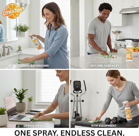 All-Purpose Cleaner Spray – Plant-Based Citrus Formula – Cleans Kitchens, Bathrooms & Hard Surfaces – CITRATIDE – USA Made, Non-Toxic (32 fl oz)