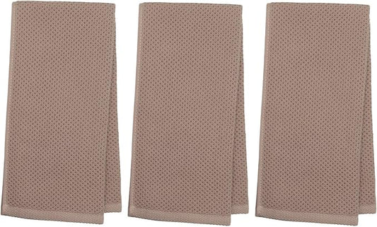Mia'sDream Cotton Dish Towels for Kitchen, Kitchen Towels, Hand Face Head Towel Waffle Weave, Soft and Absorbent Bath Guest Gym Towel Washcloths, 13inch x 28inch 3 Pack (Brown)