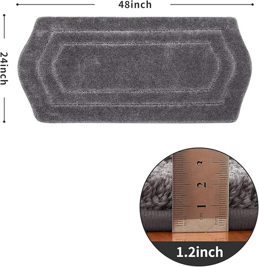 COSY HOMEER Extra Thick Bath Linen Sets Rugs for Bathroom - Anti-Slip Bath Mats Soft Plush 100% Strong Polyester Living Room Bedroom Water Absorbent(Grey,24x48 - Inches)