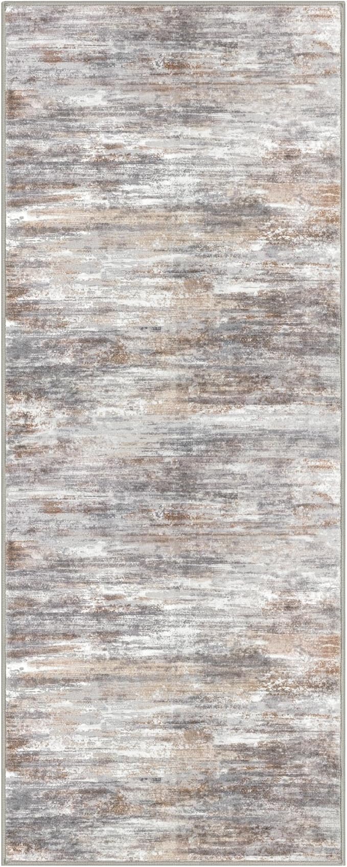 KOZYFLY Kitchen Runner Rug for Hallway Non-Slip Modern Abstract Runner Rug 2x5 Multi Grey, Washable Carpet Runner Laundry Room Mat with Soft Low Pile for Entryway Bathroom Bedroom Kitchen