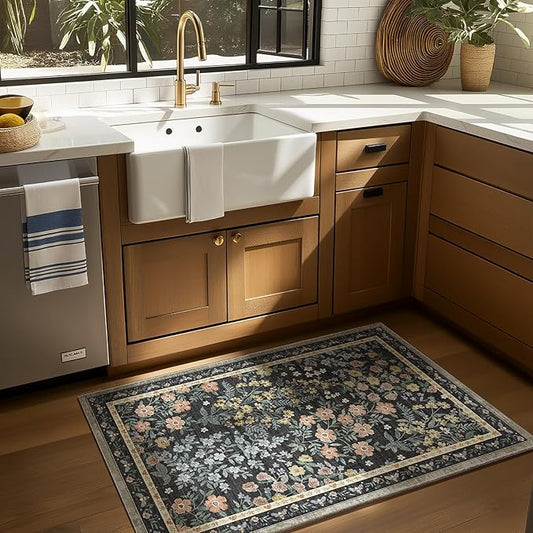 Machine Washable Small Rugs for Entryway: Door Mat Indoor Entrance 2x3 Rug Boho Throw Rug Non-Slip Low Pile Kitchen Rug for Front Door Indoor Entrance Entry Kitchen Bedside Kids Room