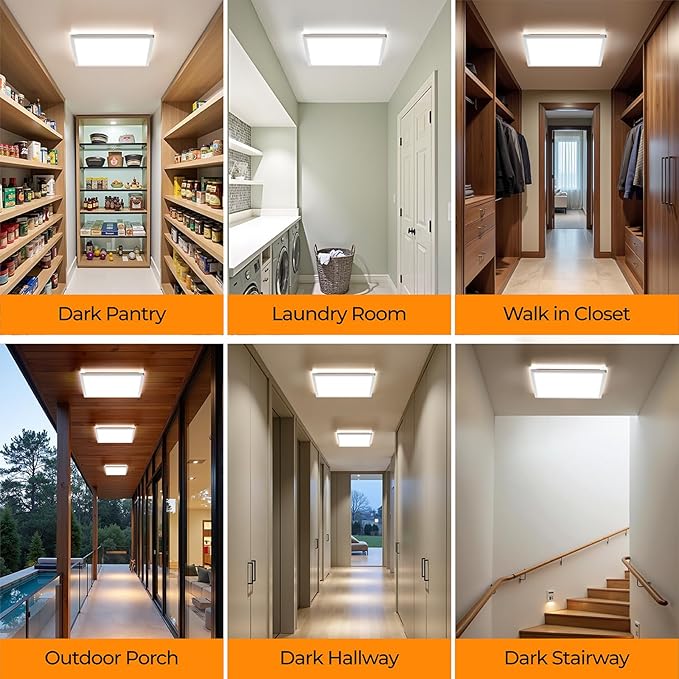 BLNAN Dimmable Motion Sensor LED Ceiling Light with Remote Control, 12 Inch 24W 2400LM Radar Motion Activated Flush Mount Wired Light Fixture for Closet Hallway Laundry Porch Stair, 3000K 4000K 5000K