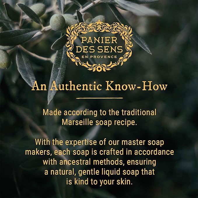 Panier des Sens - Liquid Hand Soap โ Honey Exfoliating Hand Wash - French Marseille Moisturizing Soap with Coconut Oil - Refillable Kitchen & Bathroom Hand Soap - 97% Natural Ingredients -16.9 Fl.oz