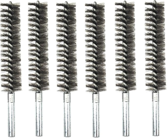 6pcs Pipe Cleaning Brush Set Stainless Steel Bristles, Stainless Steel Pipe Brush for Auto Parts,Bottles, Tubes, Etc.(9/10" 23mm)