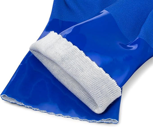 kitchen-star Ultimate Rubber Household PVC Gloves with Comfortable Cotton Lining, Anti-Slip surface, Kitchen Dishwashing, Extra Thickness, Kitchen Cleaning, Working, Painting, PetCare(X-Large, Blue)