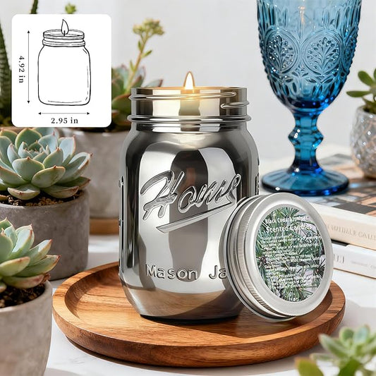Scented Candle Smoke Gray Sands Scented, Classic 22oz Large Jar Single Wick Candle, Over 110 Hours of Burn Time, Perfect for Creating Relaxing Atmosphere (Black Cedar and Juniper)