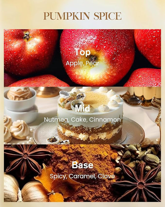M&SENSE Pumpkin Spice Scented Candle, 3 Wick 35oz 150H Long Lasting Soy Candles, Fall Scent Unique Halloween Thanksgiving Gifts Home Decor