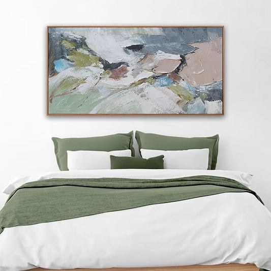 Abstract Wall Art Framed Ready To Hang Home Decor Artwork Wall Art Colorful Wall Decor Prints Canvas Painting For Living Room Bedroom Office Apartment Decoration 24"X48"