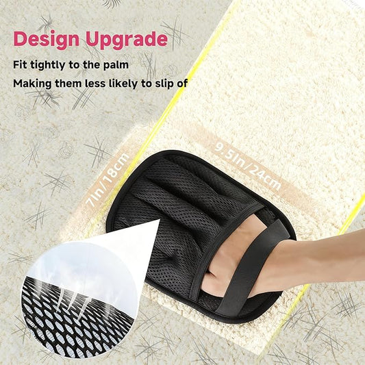 2-in-1 Pet Hair Removal Glove Set for Cats & Dogs, Five-Finger Electrostatic Pet Hair Gloves & Grooming Glove ,Reusable Magic Brush Pet Hair Remover Tool for Laundry,Carpet,Car Seat,Couch