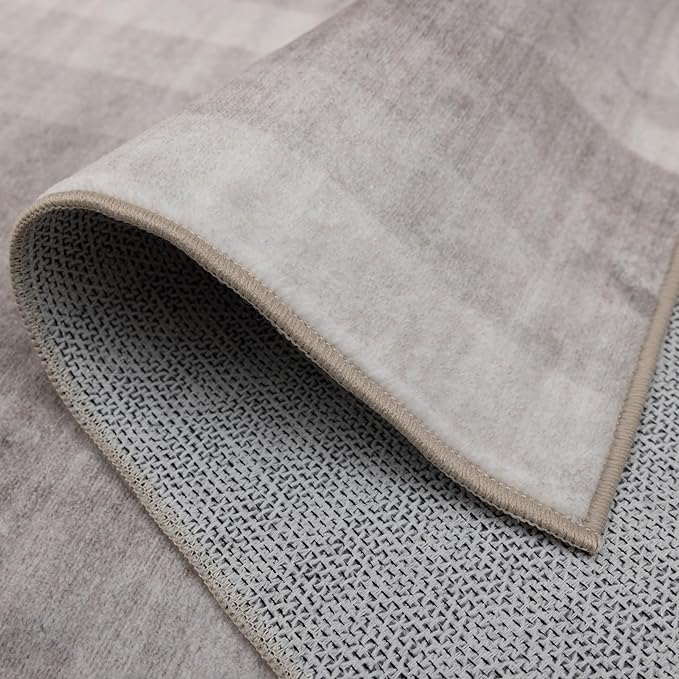 ReaLife Rugs Machine Washable Area Rug Runner - Living Room Bedroom Bathroom Kitchen Entryway Office - Non-Slip Baking Low Pile Stain Resistant Premium - Modern Geometric - Lyra - Beige 2'6" x 8'
