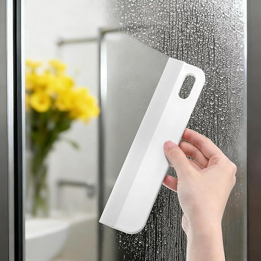 8.6" Kitchen Countertop Squeegee for Shower Small Silicone Squeegee for Glass Doors Window Cleaning Scraper for Mirror Sink Counter Bathroom, White Grey