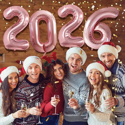 GOER 42 Inch 2026 Foil Number Balloons for 2026 New Year Eve Festival Party Supplies Graduation Decorations (Rose Gold)