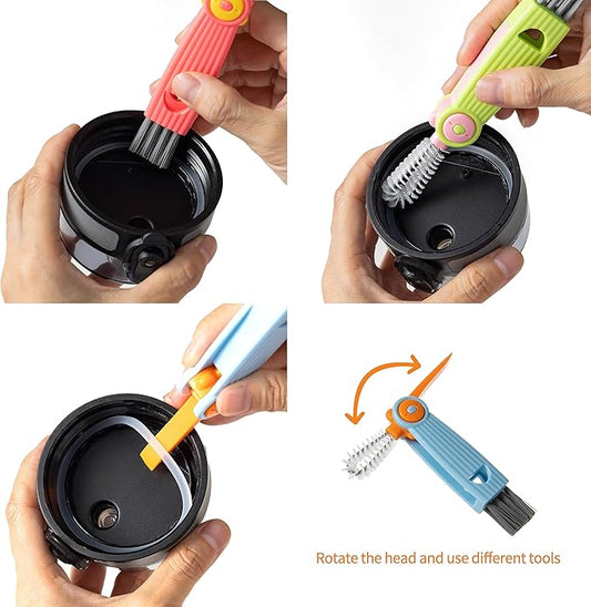 3 in 1 Cup Lid Gap Cleaning Brush Set, Multifunctional Water Baby Bottle Cleaning Tools, Home Kitchen Crevice Cleaning Tools, 3Pcs