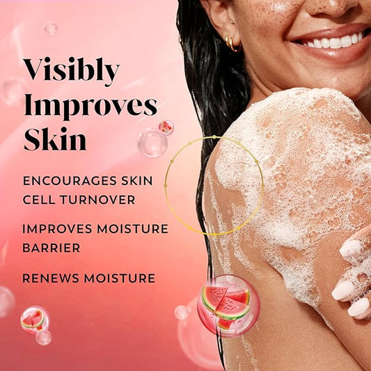 Olay Body Wash for Women, Intensely Hydrating, Pro-Hyaluronic Acid Serum Complex, Renews Moisture, Vitamin B3 Lameller Technology, For All Skin Types, Watermelon Summer Fizz Scent, 20 fl oz