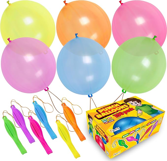 Giraffe 18 Inch Large Thick Latex Neon Rubber Balloons for Kids 150 Pack Bulk - Boys & Girls Birthday Decorations Balloons Party Favors 8-12 Outdoor Strong Party Baloons - Bright Colored Ballon Bag