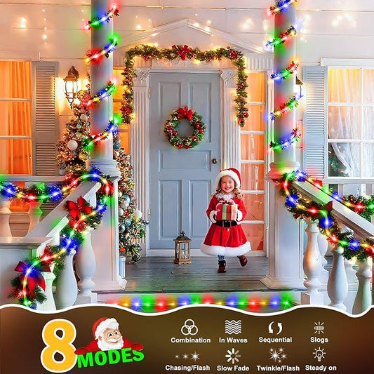 KNONEW 164FT 1000LED Rope Lights for Outside,Outdoor String Lights Waterproof 8 Modes Clear Tube Light for Indoor,Bedroom,Wedding,Garden,Patio,Christmas,Tree,Rv,Holiday Decoration(Multicolor)