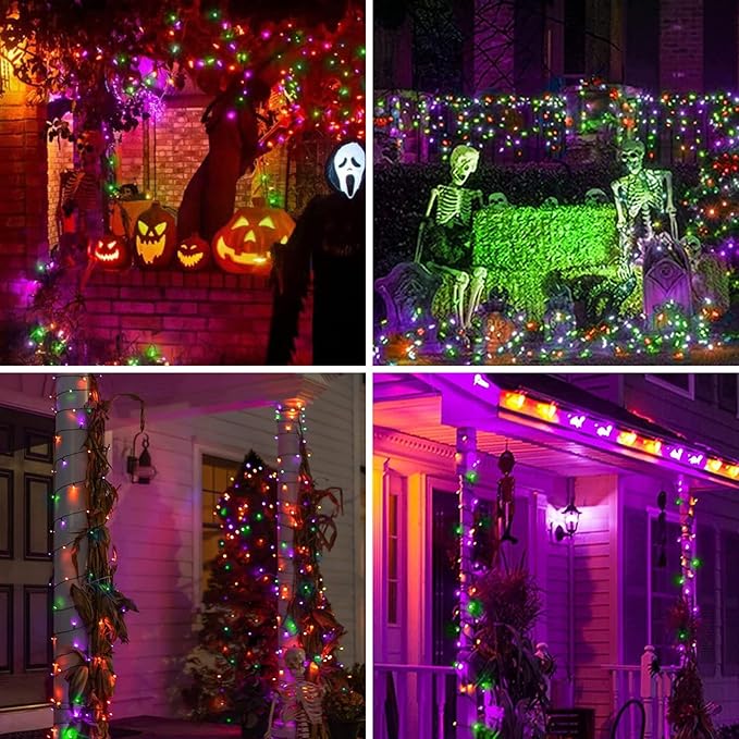 Brown Wire,Multicolor,Incandescent Bulb 100 Mini String Lights for Indoor Halloween Tree Home Garland Birthday Wedding Party Festival Decoration