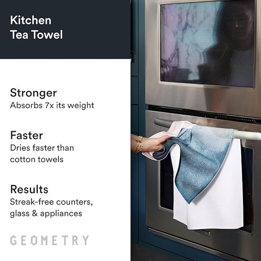 GEOMETRY Kitchen Tea Towels - Quick Dry Microfiber Dish Towels for Kitchen Watercolors, 18" x 30" 2 Pack