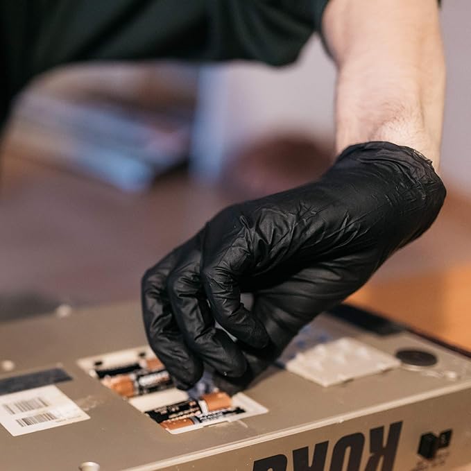 GLOVEWORKS Black Nitrile Gloves Disposable Latex Free, 5 Mil Industrial, For Mechanic, Cleaning, Cooking, Kitchen, Food Grade
