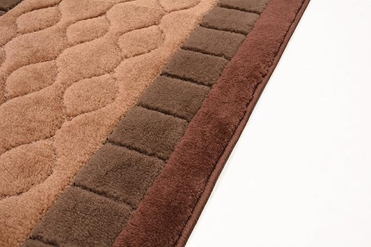 Washable Custom Size Runner Rug Trellis Circles Brown, (2 Feet Length x 26 Inch Width) Custom Cut Slip Resistant Rubber Backing Runner Rugs, Extra Long Runner Rugs for Hallways