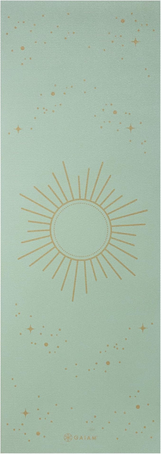 Gaiam Yoga Mat - Premium 6mm Print Extra Thick Non Slip Exercise & Fitness Mat for All Types of Yoga, Pilates & Floor Workouts (68"L x 24"W x 6mm Thick)