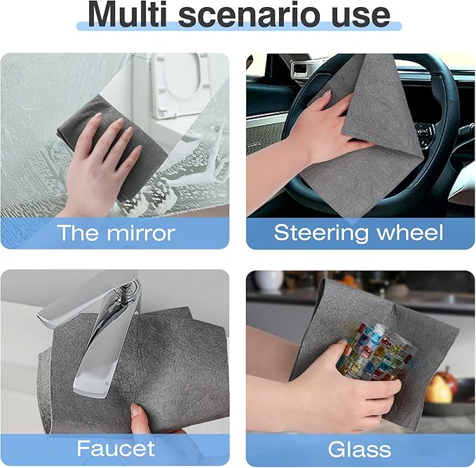 50 Pcs Thickened Magic Cleaning Cloth, Microfiber Streak Free Cleaning Cloths Reuseable Magic Cleaning Wipes for Windows Glass