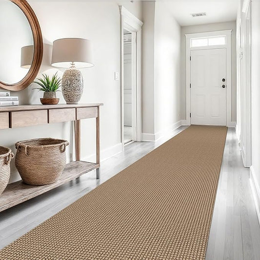EARTHALL Runner Rug 3x14 Ft Washable Runners for Hallways Extra Long Woven Non Slip Entryway Runner Braided Kitchen Runner Indoor Outdoor Carpet Runners for Stair, Hall, Foyers, Orange/Tan/Brown