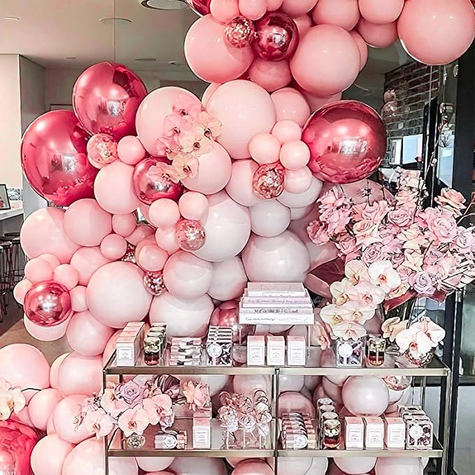 PartyWoo Light Pink Balloons 50 pcs 12 Inch Pastel Baby Pale Pink Orange Latex Helium Balloons for Baby Shower Gender Reveal Engagement Wedding Princess Birthday Party Decorations Pink-Q18